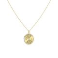 Personal Story Medallion Necklace – Lucky Symbol & Engravable（Pleated）