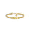18k Gold Plated Silver Pavé Letter ID Bar Curb Chain Bracelet His & Hers ID  Bar AW24B001G