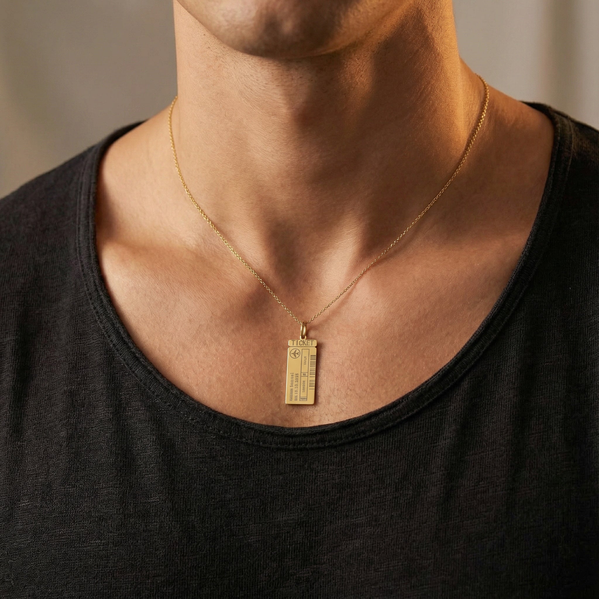 Classic Man Boarding Ticket Necklace SN003M