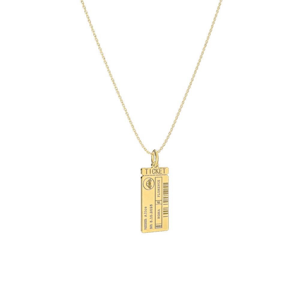 Classic Woman Boarding Ticket Necklace SN003W