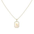 Zodiac & Initial Gemstone Pendant Necklace – Octagon
