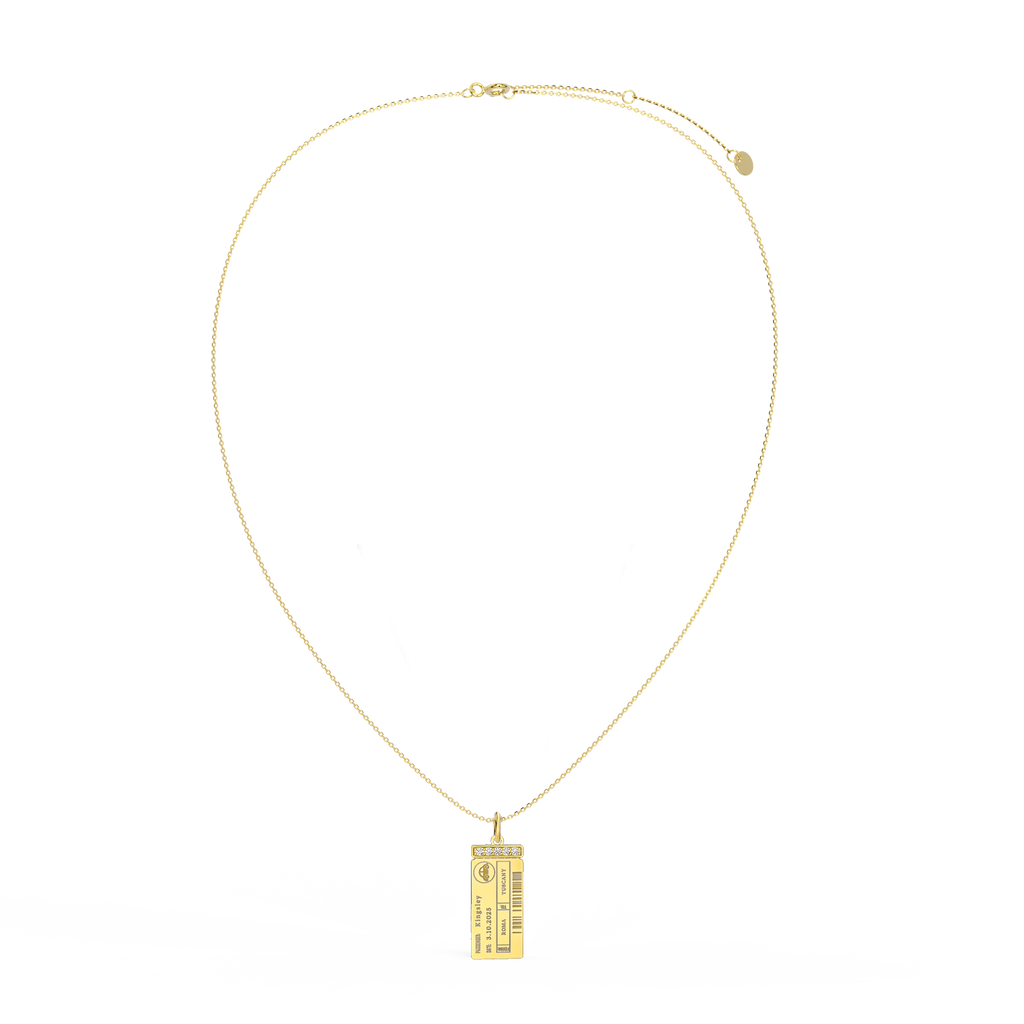 Luxe Woman Boarding Ticket Necklace SN003H