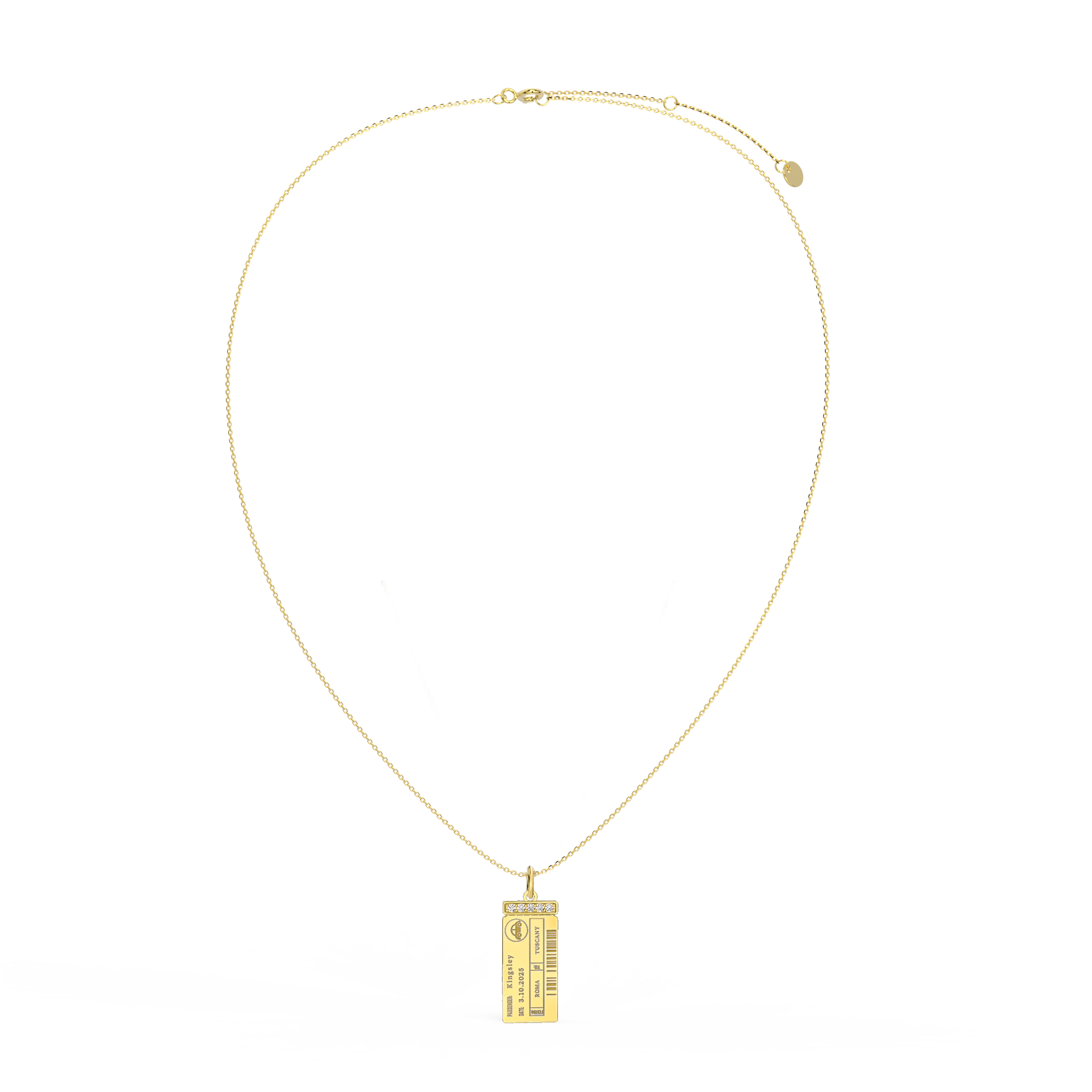 Luxe Woman Boarding Ticket Necklace SN003H