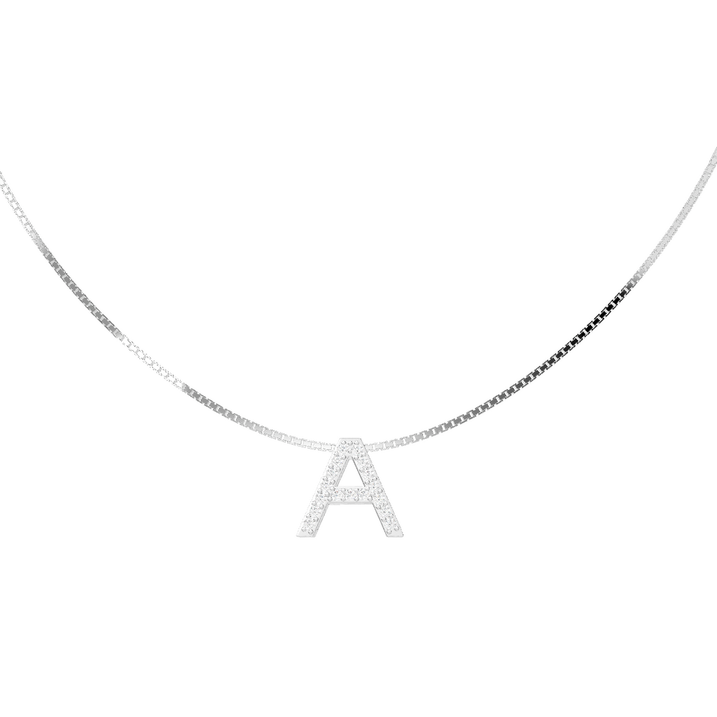 Rhodium Plated Initial Necklace AW24N006R