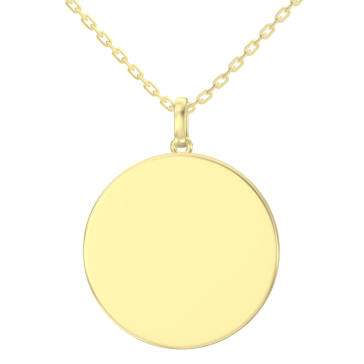 Personal Story Medallion Necklace – Lucky Symbol & Engravable（Pleated）
