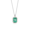 Rhodium Plated Silver Malachite Zodiac & Initial Necklace – Octagon AW24N004R