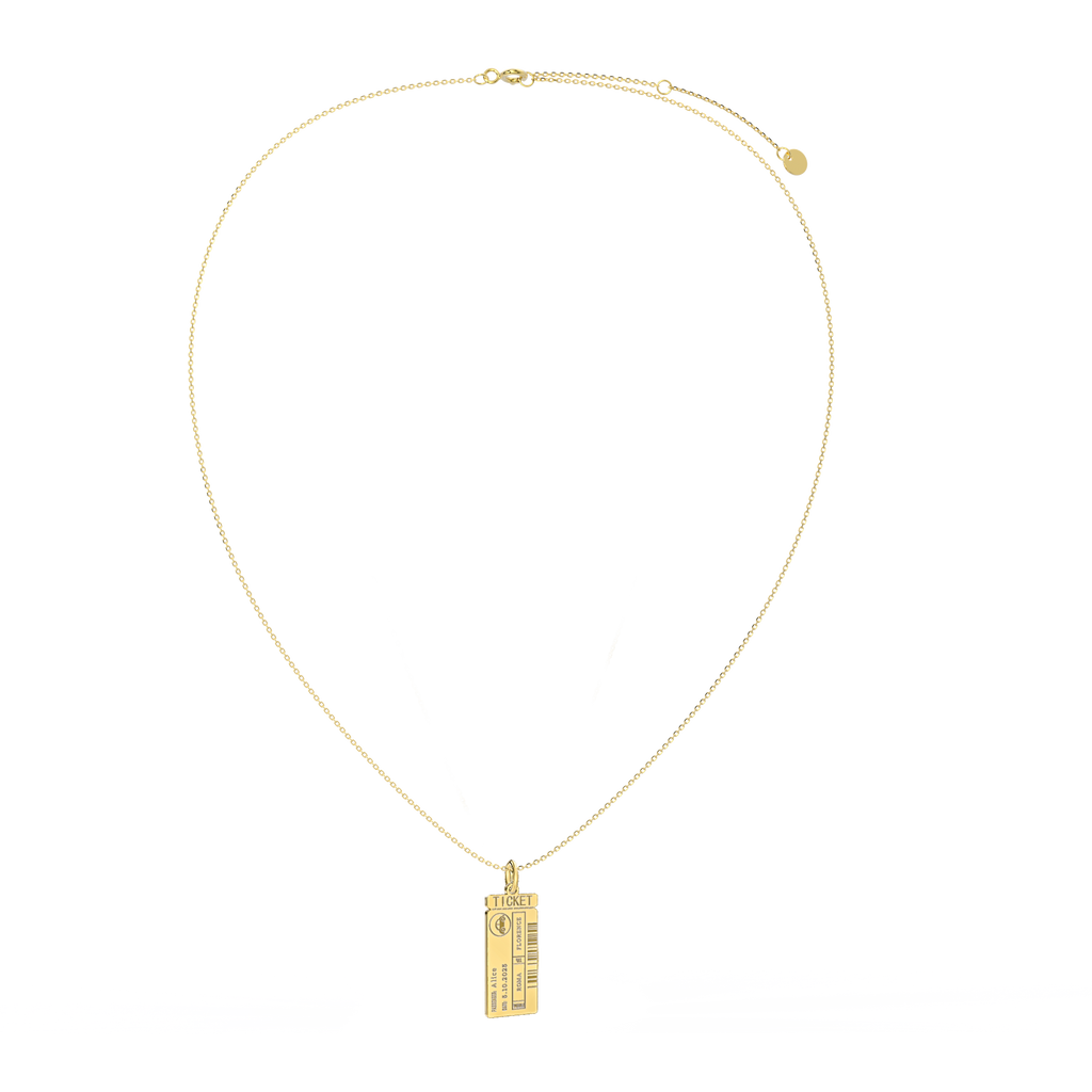 Classic Woman Boarding Ticket Necklace SN003W
