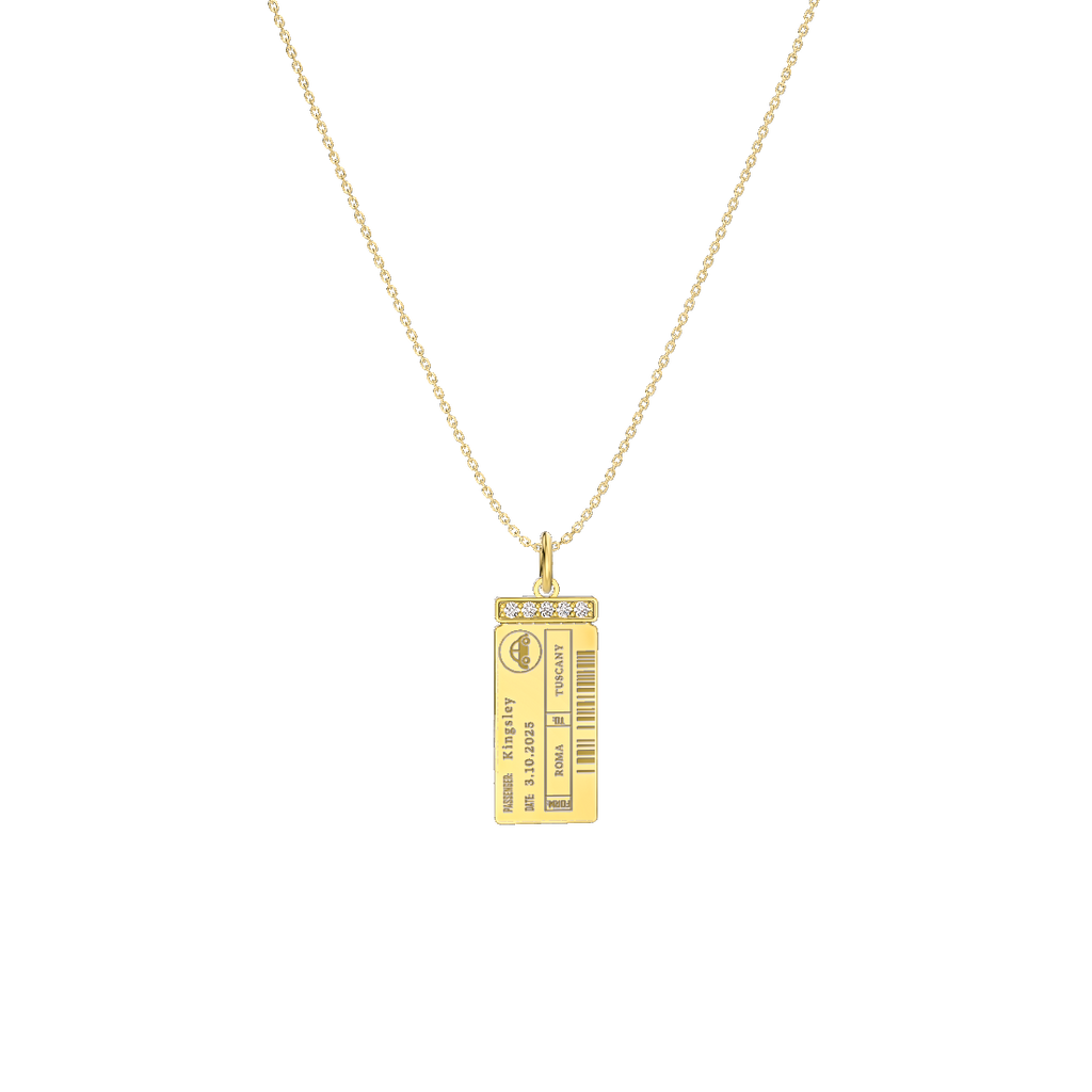 Luxe Woman Boarding Ticket Necklace SN003H