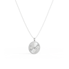 Rhodium Plated Personal Story Medallion Necklace – Lucky Symbol & Engravable（Pleated）AW24N007B