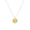 18k Gold Plated Personal Story Medallion Necklace – Lucky Symbol & Engravable（Pleated）AW24N007A