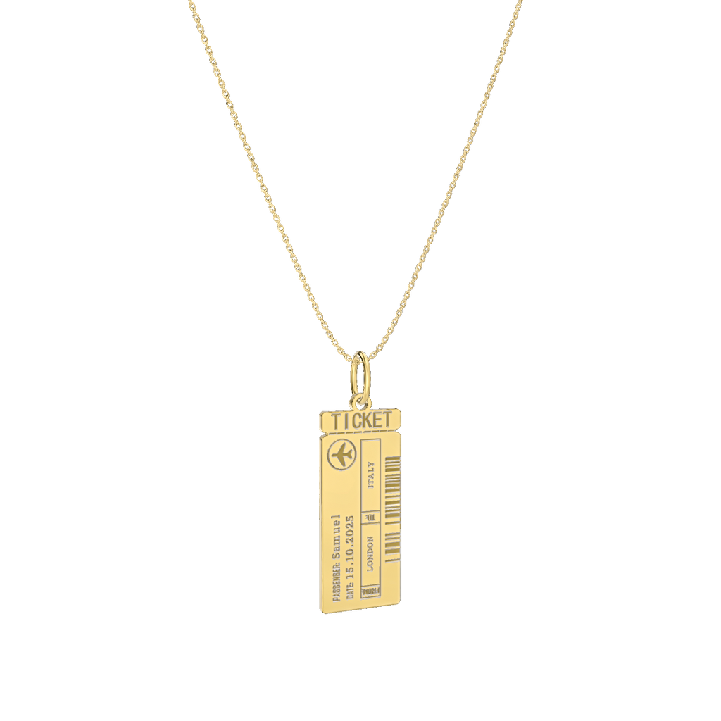 Classic Man Boarding Ticket Necklace SN003M
