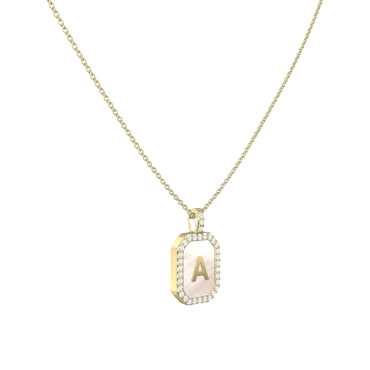 Zodiac & Initial Gemstone Pendant Necklace – Octagon
