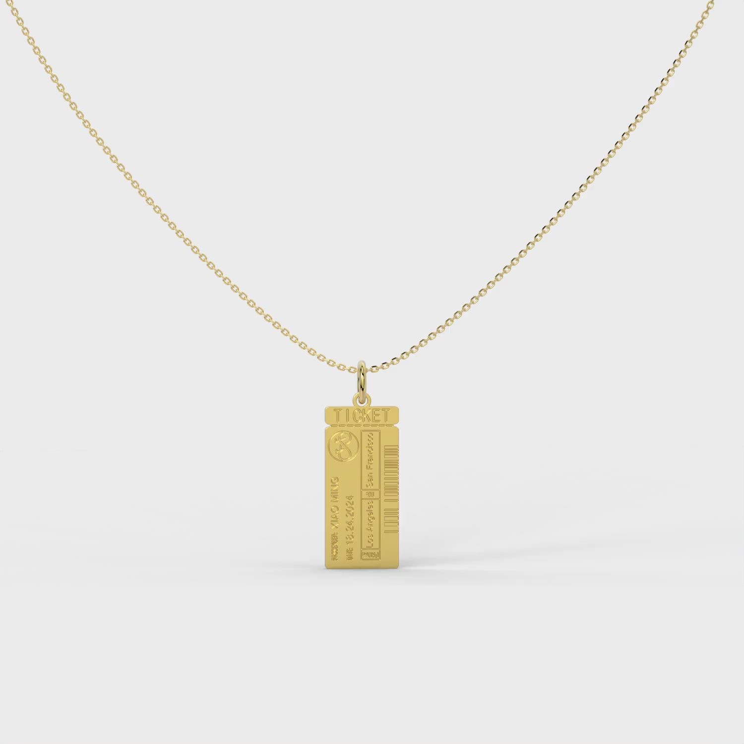 Classic Man Boarding Ticket Necklace SN003M
